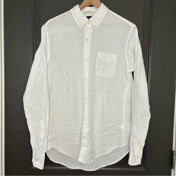 Bonobos Men's Slim Fit Seersucker Long Sleeve Button-Down Shirt - White M Long - Picture 2 of 7